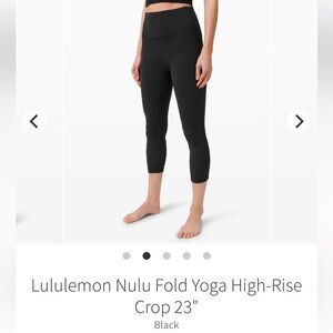 lululemon nulu fold high rise 23” align pant size 0 - like new